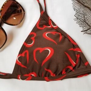 Island World Apparel Triangle Hearts Bikini Top